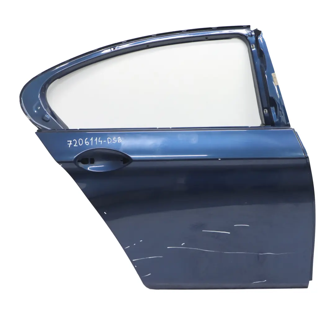 Door Rear Right O/S Tiefseeblau Deep Sea Blue Metallic - A76 to BMW F10 with Part number 7206114 BMW F10 Door Rear Right O/S Tiefseeblau Deep Sea Blue Metallic - A76 - SKU 7206114-DSB - Part number 7206114