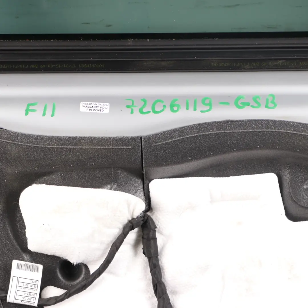 BMW F11 Touring Door Rear Left N/S Glacier Silber Metallic - A83 - SKU 7206119-GSB - Part number 7206119