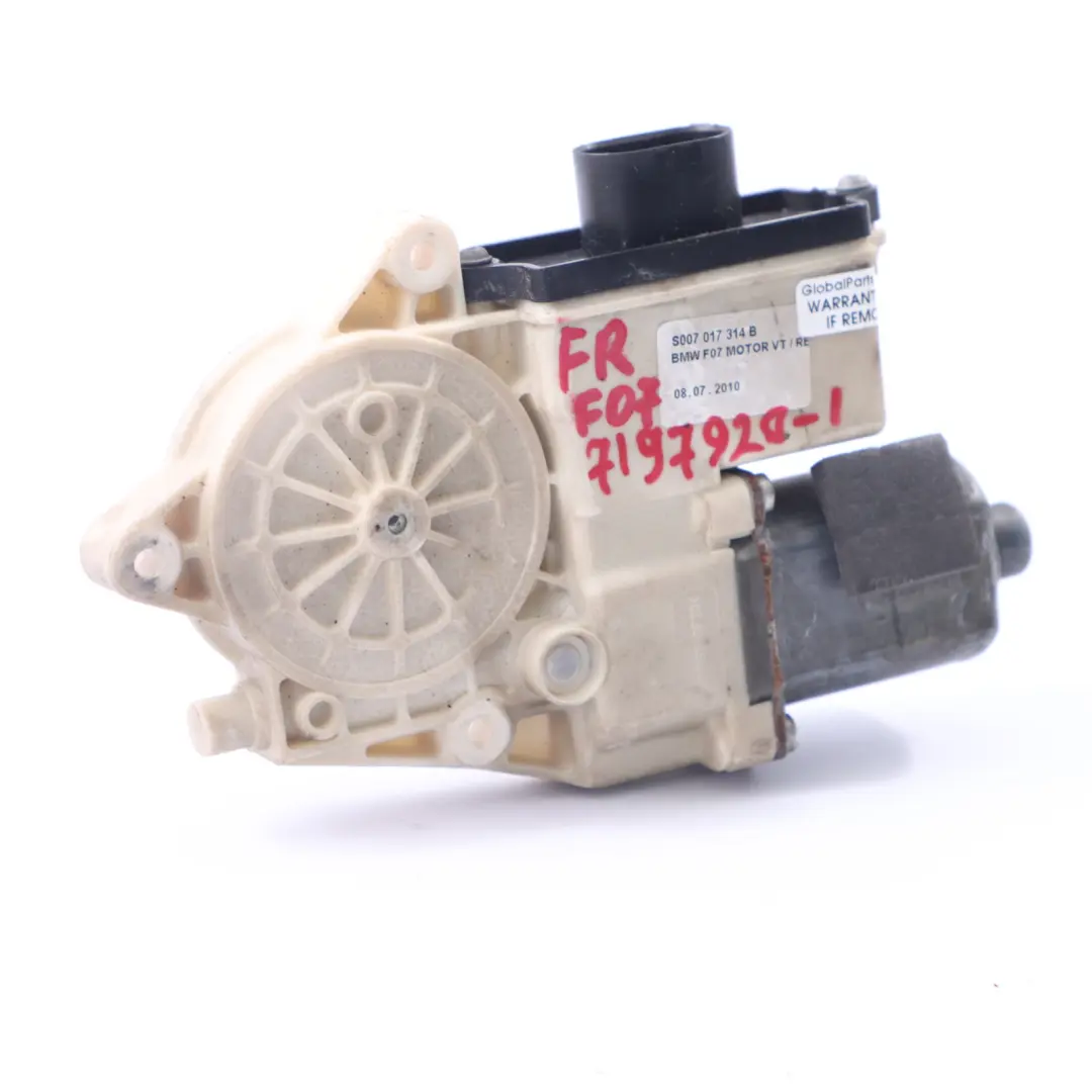 BMW F07 Lève vitre Régulateur Moteur Porte Avant Droite d'entraînement - SKU 7207008 - Numéro de pièce 7207008