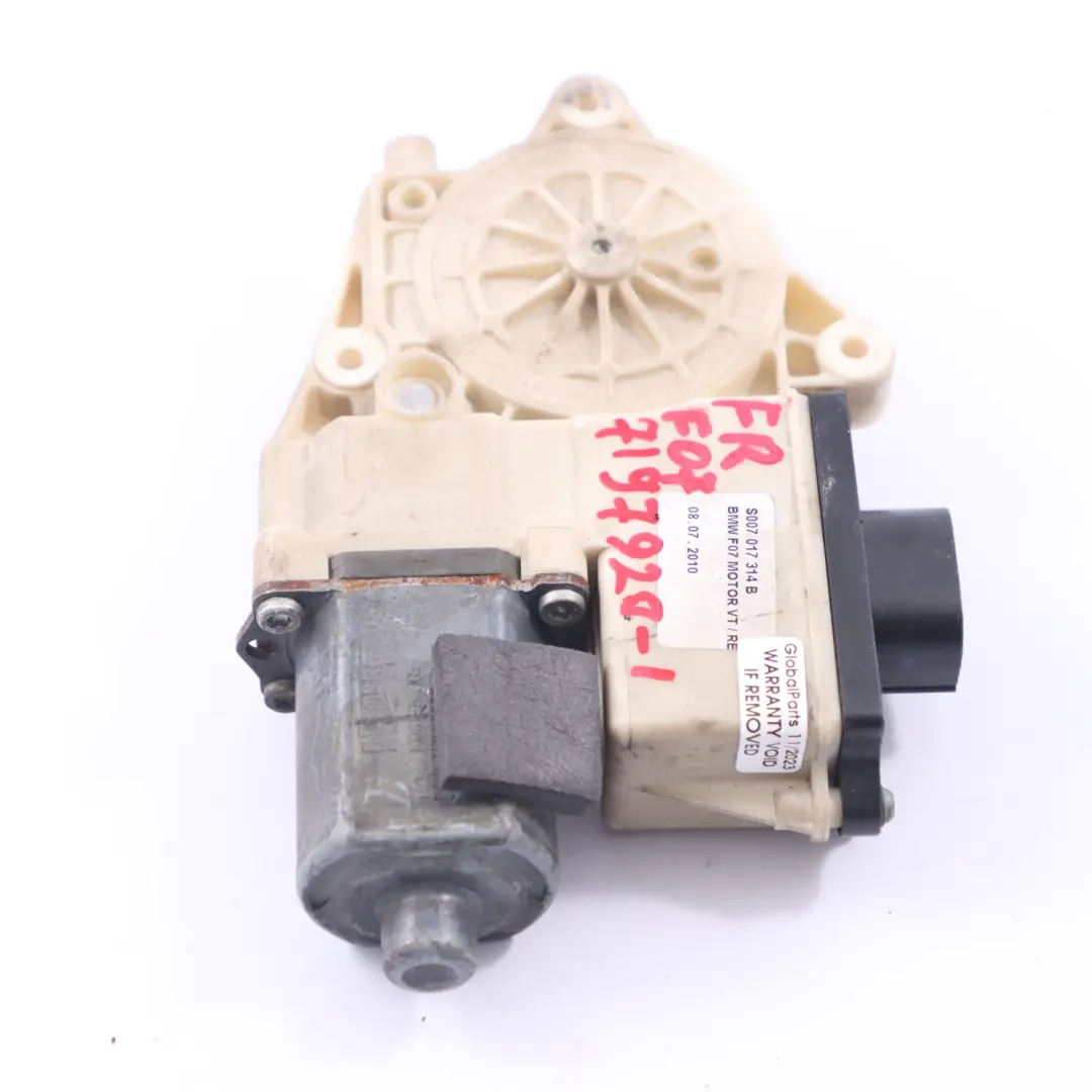 BMW F07 GT Window Lifter Regulator Motor Front Right Door O/S Drive Unit - SKU 7207008 - Part number 7207008