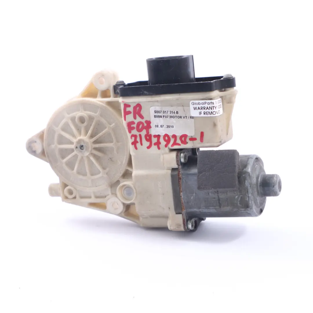 BMW F07 Lève vitre Régulateur Moteur Porte Avant Droite d'entraînement - SKU 7207008 - Numéro de pièce 7207008