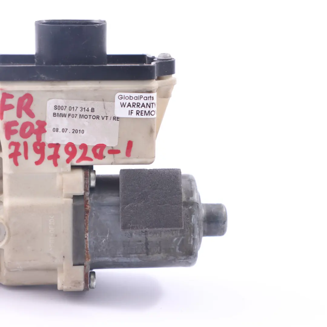BMW F07 GT Fensterheber Regulator Motor vorne rechts Tür Antriebs - SKU 7207008 - Teilenummer 7207008