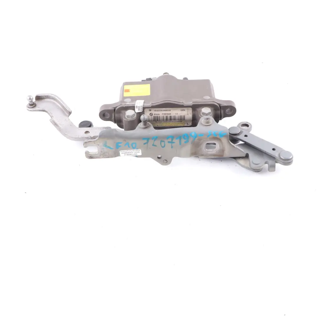 BMW F10 F11 Hood Hinge Left N/S Engine Bonnet Actuator Spacegrau Grey - A52 - SKU 7207199-SCG - Part number 7207199