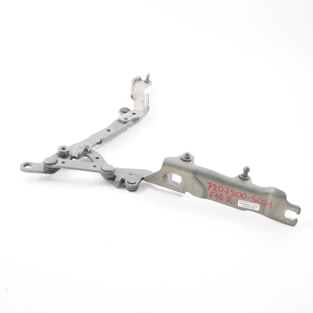 BMW F10 F11 Hood Hinge Right O/S Engine Bonnet Actuator Spacegrau Grey - A52 - SKU 7207200-SCG1 - Part number 7207200