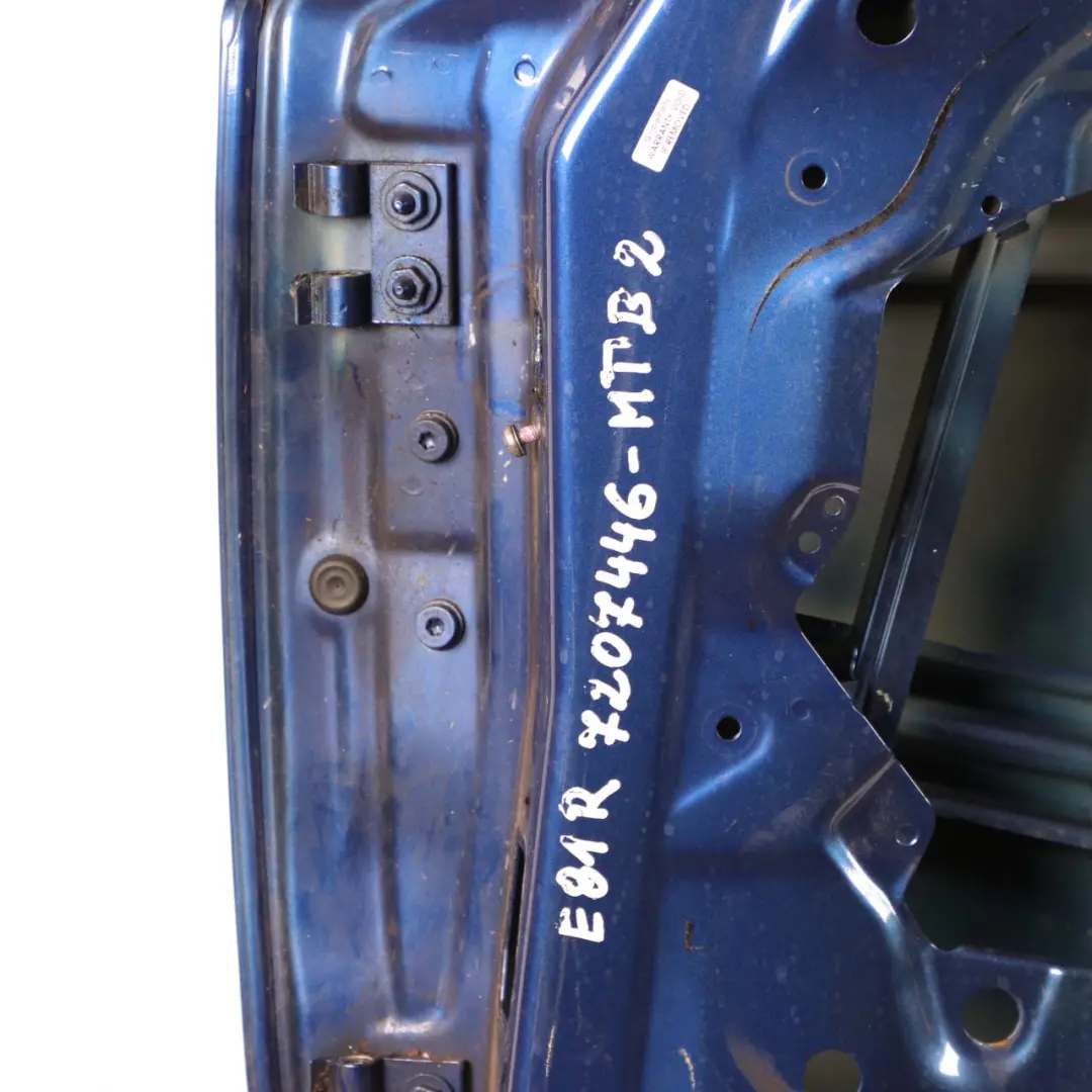 Door Front Right O/S Montegoblau Blue Metallic - A51 to BMW 1 E81 E82 E88 2 with Part number 7207446 BMW 1 E81 E82 E88 2 Door Front Right O/S Montegoblau Blue Metallic - A51 - SKU 7207446-MTB2 - Part number 7207446