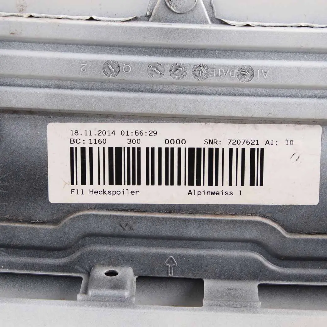 BMW F11 Touring Rear Spoiler Boot Trunk Tailgate Alpinweiss Alpine White - 300 - SKU 7207511-AW - Part number 7207511