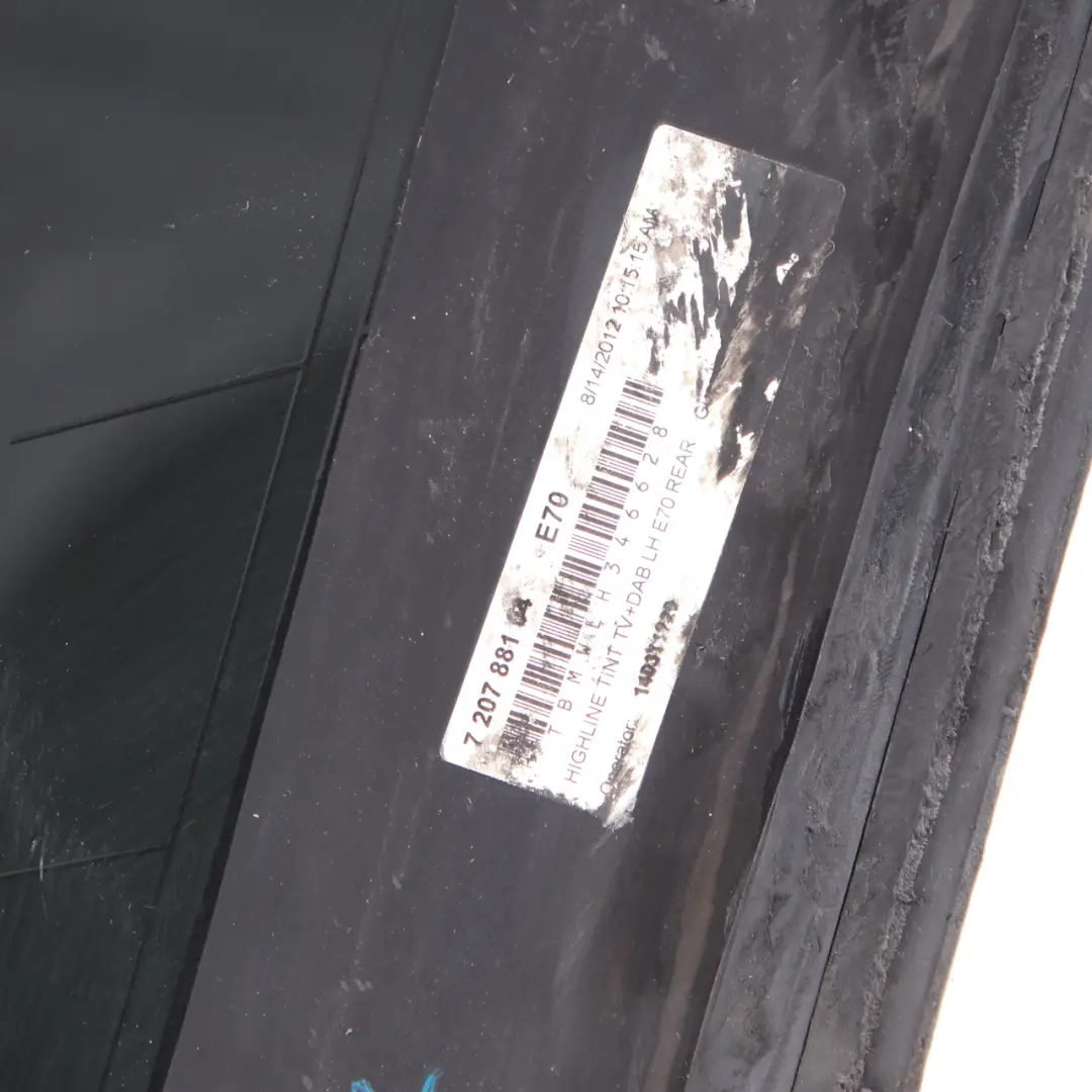 Side Window Quarter Rear Left N/S Glass Black Foil Tinted AS2 to BMW X5 E70 with Part number 7207881 BMW X5 E70 Side Window Quarter Rear Left N/S Glass Black Foil Tinted AS2 - SKU 7207881-1 - Part number 7207881