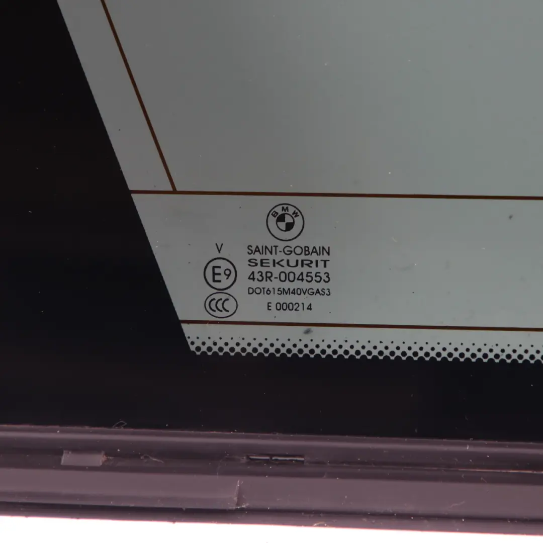 BMW X5 E70 Seitenfenster schwarz Glasdichtung hinten links AS3 beheizt - SKU 7207885-2 - Teilenummer 7207885