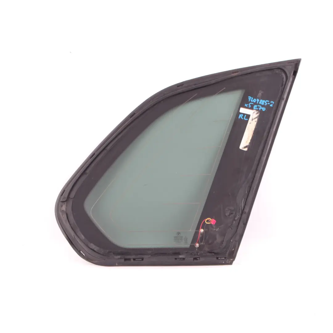 BMW X5 E70 Joint de vitre latérale noire arrière gauche AS3 Chauffé - SKU 7207885-2 - Numéro de pièce 7207885