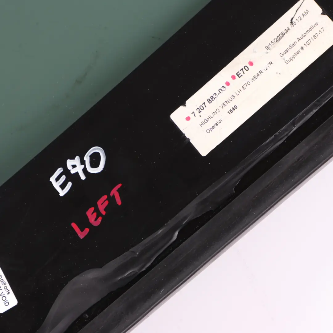 BMW X5 E70 Side Window Black Glass Gasket Aluminium Rear Left N/S AS3 7207883 - SKU 7207885 - Part number 7207885