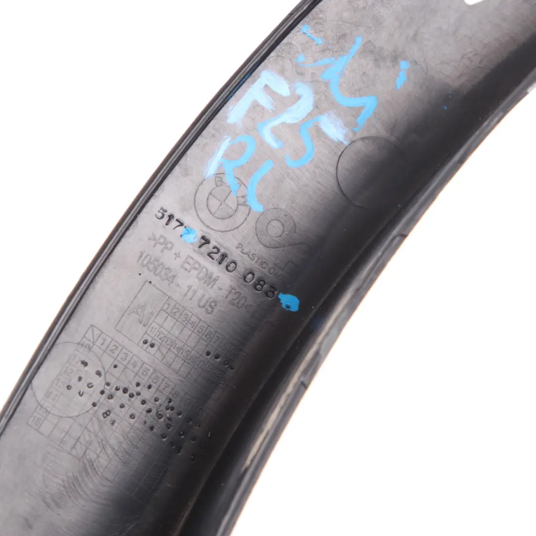 Arch Rear Left N/S Trim Moulding to BMW X3 F25 Cover Wheel with Part number 7210083 BMW X3 F25 Cover Wheel Arch Rear Left N/S Trim Moulding - SKU 7210083 - Part number 7210083