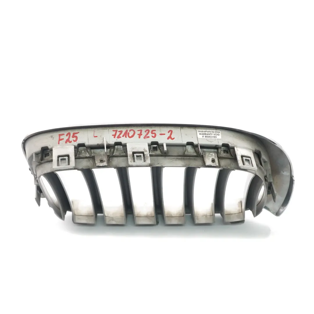 Kratka Nerka Atrapa Lewa Grill Chrom do BMW X3 F25 o numerze 7210725 BMW X3 F25 Kratka Nerka Atrapa Lewa Grill Chrom - SKU 7210725-2 - Numer Części 7210725
