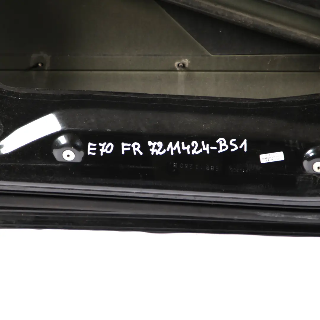 Door Front Right O/S Black Sapphire Metallic - 475 to BMW X5 Series E70 1 with Part number 7211424 BMW X5 Series E70 1 Door Front Right O/S Black Sapphire Metallic - 475 - SKU 7211424-BS1 - Part number 7211424