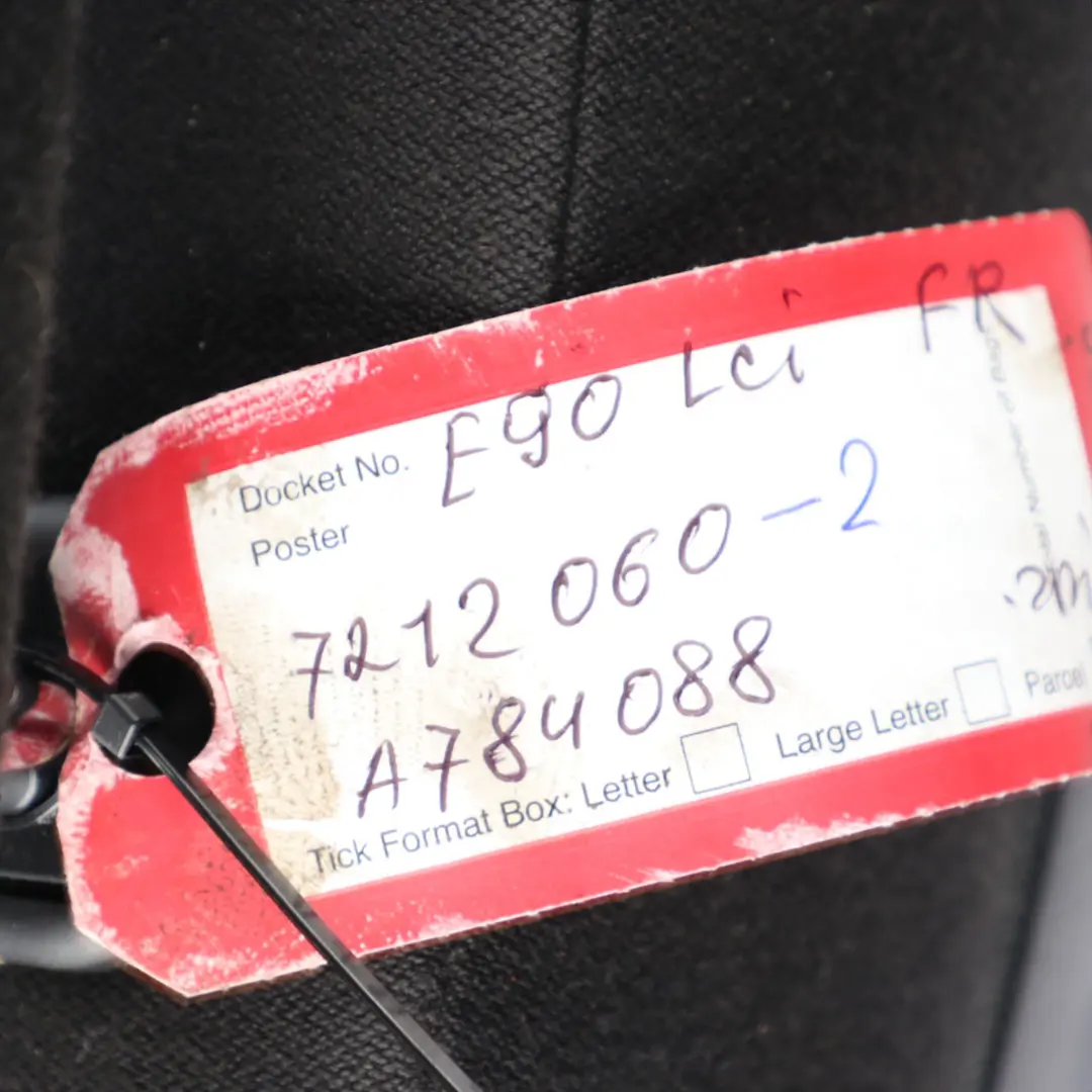 Front Seat BMW E90 E91 LCI M Sport Cloth Interior Right O/S Vertex Anthracite to with Part number 7212060 Front Seat BMW E90 E91 LCI M Sport Cloth Interior Right O/S Vertex Anthracite - SKU 7212060-2 - Part number 7212060