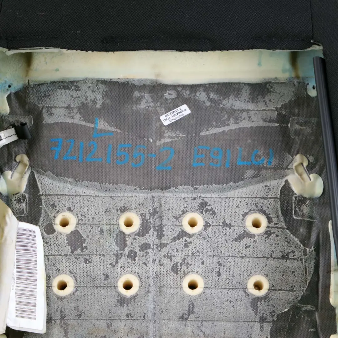 Delantero Izquierdo Funda Respaldo Asiento Tela Vertex Antracita para BMW E90 E91 LCI con número de pieza 7212155 BMW E90 E91 LCI Delantero Izquierdo Funda Respaldo Asiento Tela Vertex Antracita - SKU 7212155-2 - Número de pieza 7212155