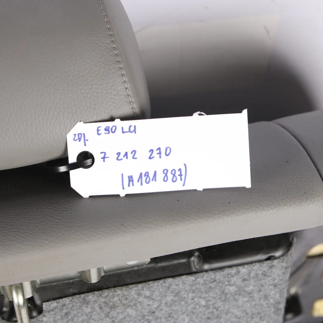 BMW 3 E90 LCI Saloon Rear Seat Backrest Back Cover Leather Dakota Grey - SKU 7212270 - Part number 7212270