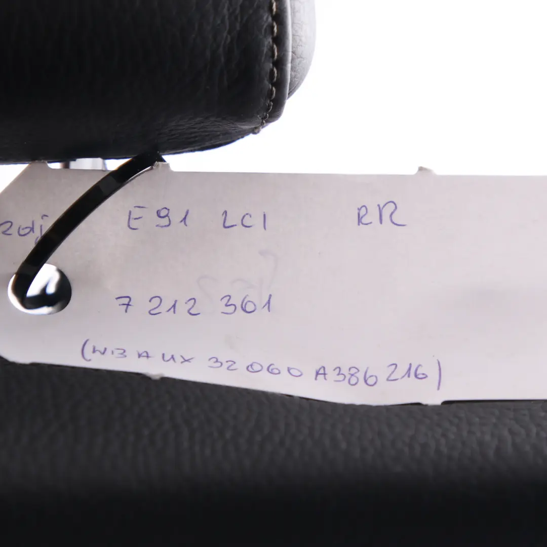 BMW E91 LCI Seat Backrest Touring Rear Back Seat Right O/S Leather Dakota Black - SKU 7212361 - Part number 7212361