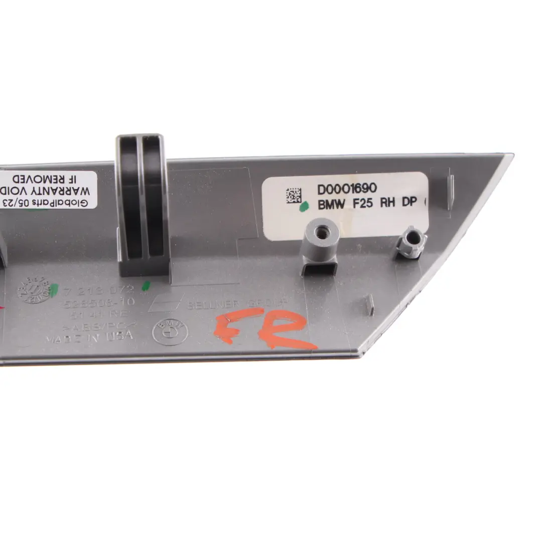 BMW X3 F25 Embellecedor Tapa Puerta Delantera Derecha Satinsilber Mate - SKU 7213072 - Número de pieza 7213072