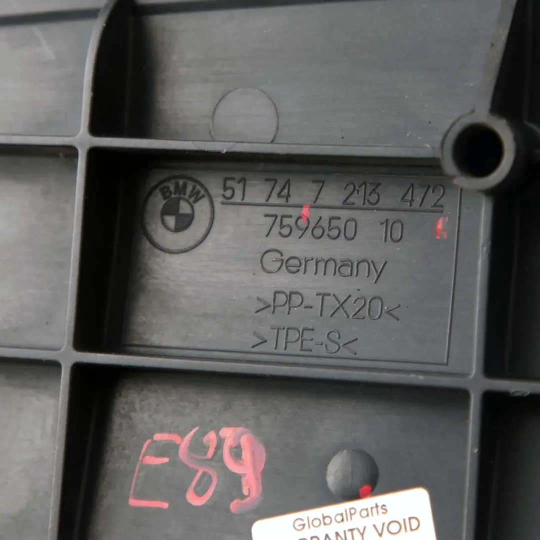 Lower Bottom Air Flap Duct Control Cover to BMW Z4 E89 Roadster with Part number 7213472 BMW Z4 E89 Roadster Lower Bottom Air Flap Duct Control Cover - SKU 7213472 - Part number 7213472