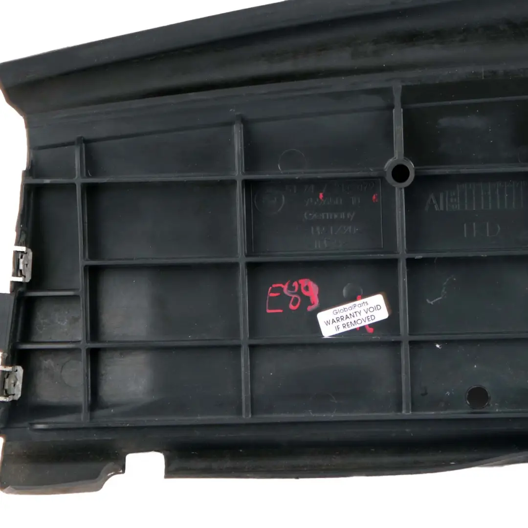 Lower Bottom Air Flap Duct Control Cover to BMW Z4 E89 Roadster with Part number 7213472 BMW Z4 E89 Roadster Lower Bottom Air Flap Duct Control Cover - SKU 7213472 - Part number 7213472