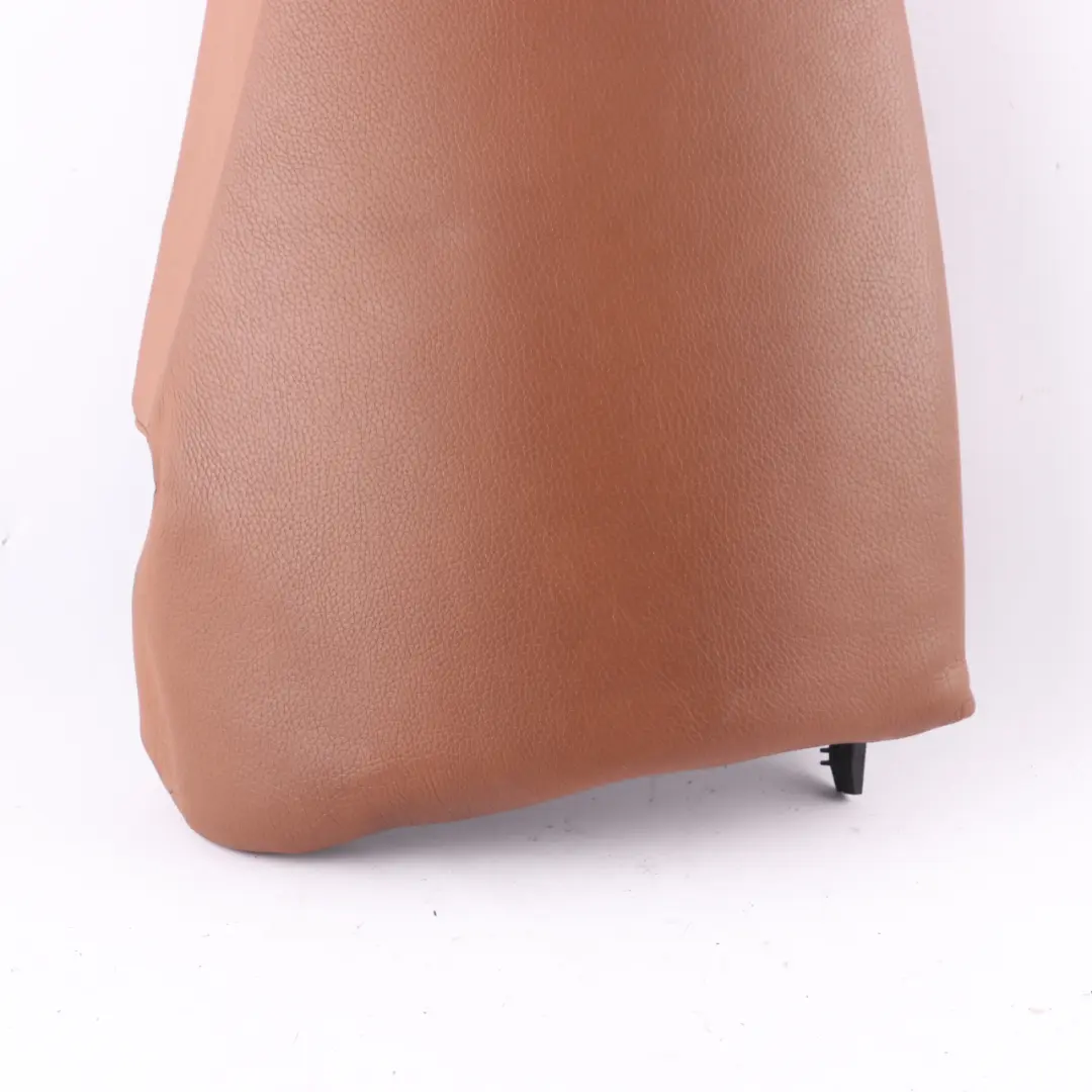 Left N/S Lateral Trim Panel Cover Leather Saddle Brown to BMW E91 LCI Rear Seat with Part number 7213633 BMW E91 LCI Rear Seat Left N/S Lateral Trim Panel Cover Leather Saddle Brown - SKU 7213633 - Part number 7213633