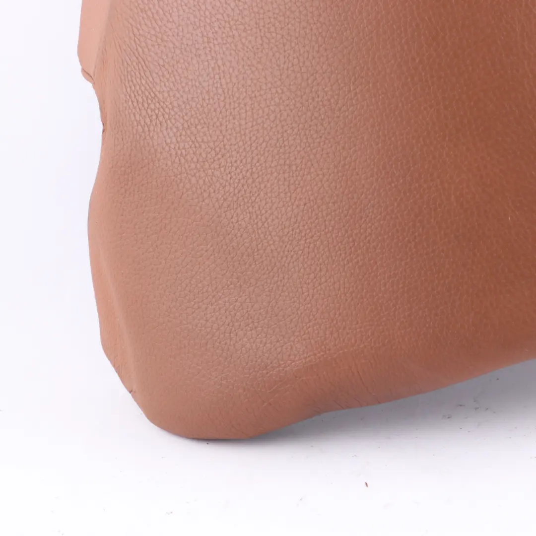 Left N/S Lateral Trim Panel Cover Leather Saddle Brown to BMW E91 LCI Rear Seat with Part number 7213633 BMW E91 LCI Rear Seat Left N/S Lateral Trim Panel Cover Leather Saddle Brown - SKU 7213633 - Part number 7213633