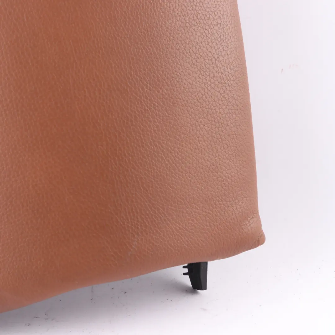 Left N/S Lateral Trim Panel Cover Leather Saddle Brown to BMW E91 LCI Rear Seat with Part number 7213633 BMW E91 LCI Rear Seat Left N/S Lateral Trim Panel Cover Leather Saddle Brown - SKU 7213633 - Part number 7213633
