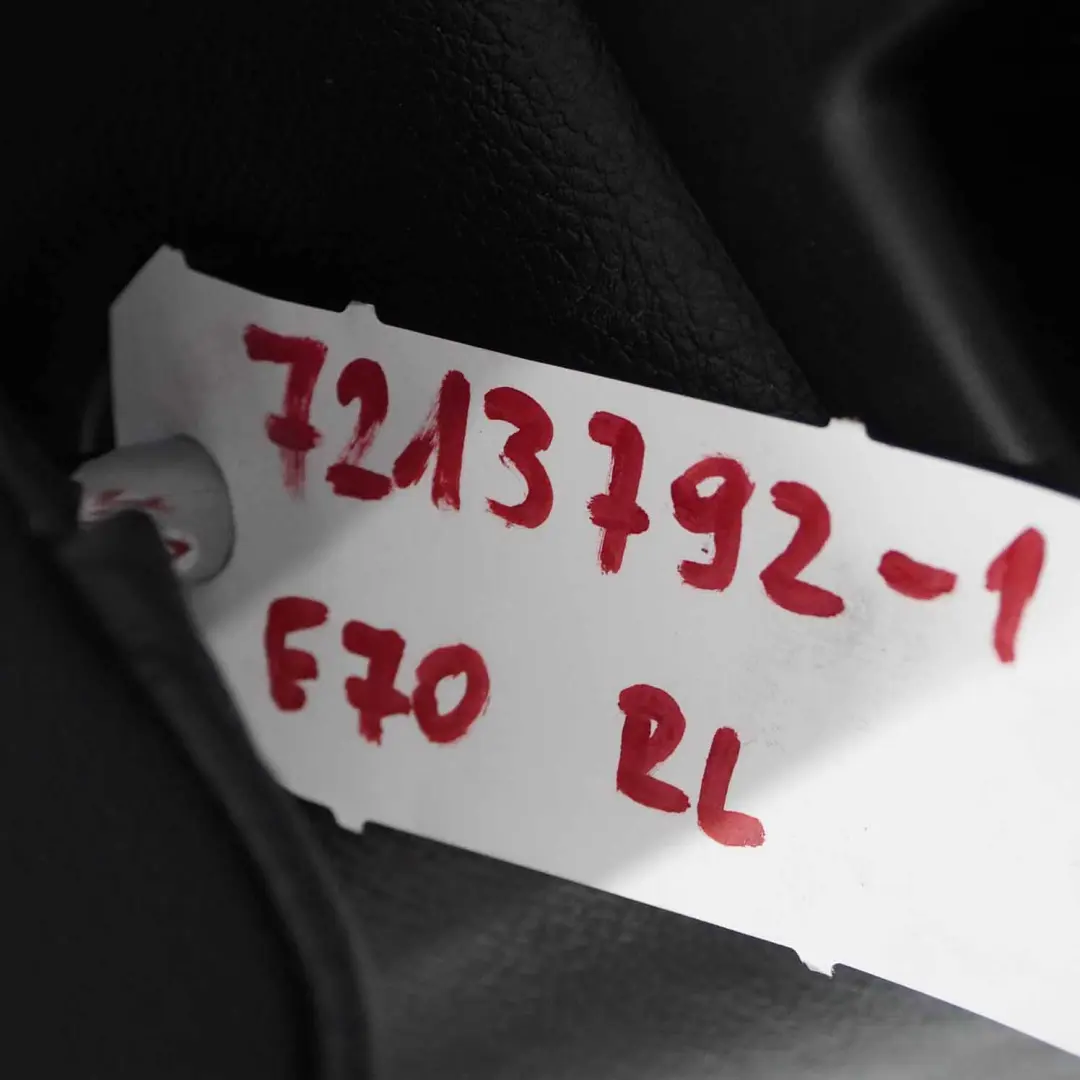 BMW X5 E70 Apoyabrazos Izquierdo Portavasos Cuero Negro Nevada Respaldo Asiento - SKU 7213792-1 - Número de pieza 7213792