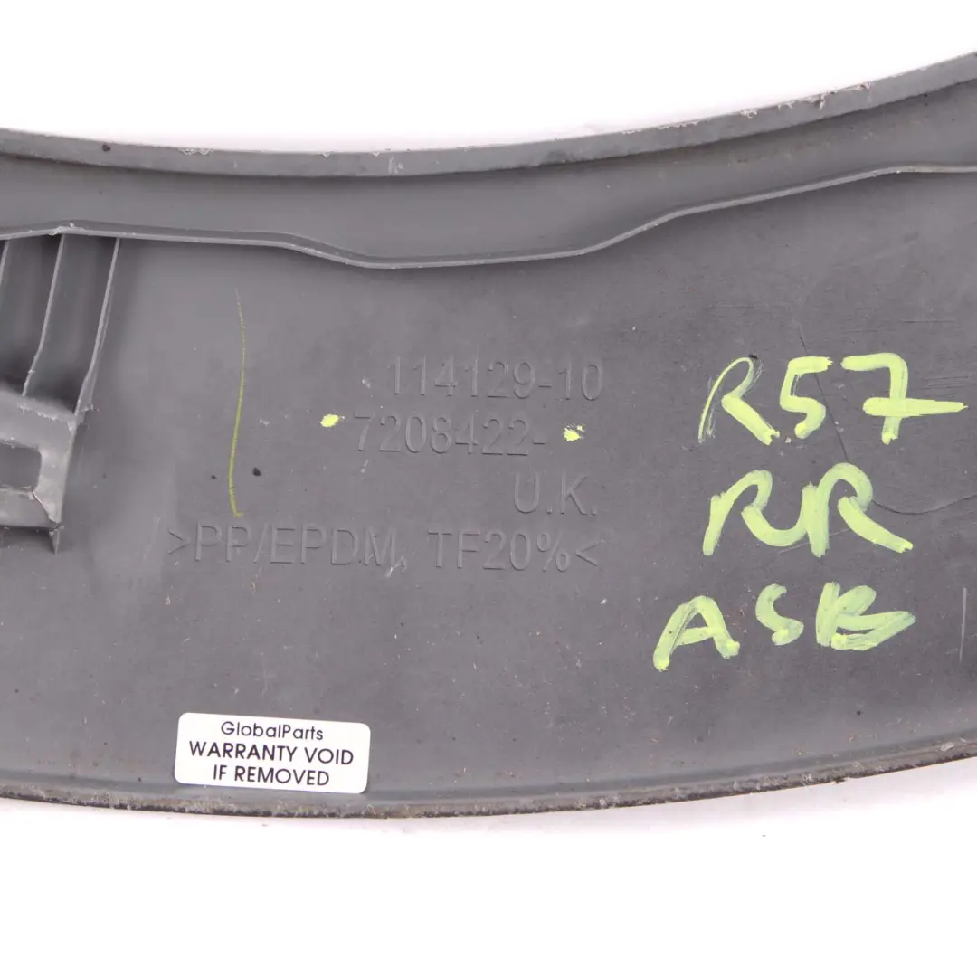 Arch Cover Mini R56 R57 LCI Aerokit Rear Right O/S Astro Black A25 to Wheel with Part number 7216070 Wheel Arch Cover Mini R56 R57 LCI Aerokit Rear Right O/S Astro Black A25 - SKU 7216070-ASB1 - Part number 7216070