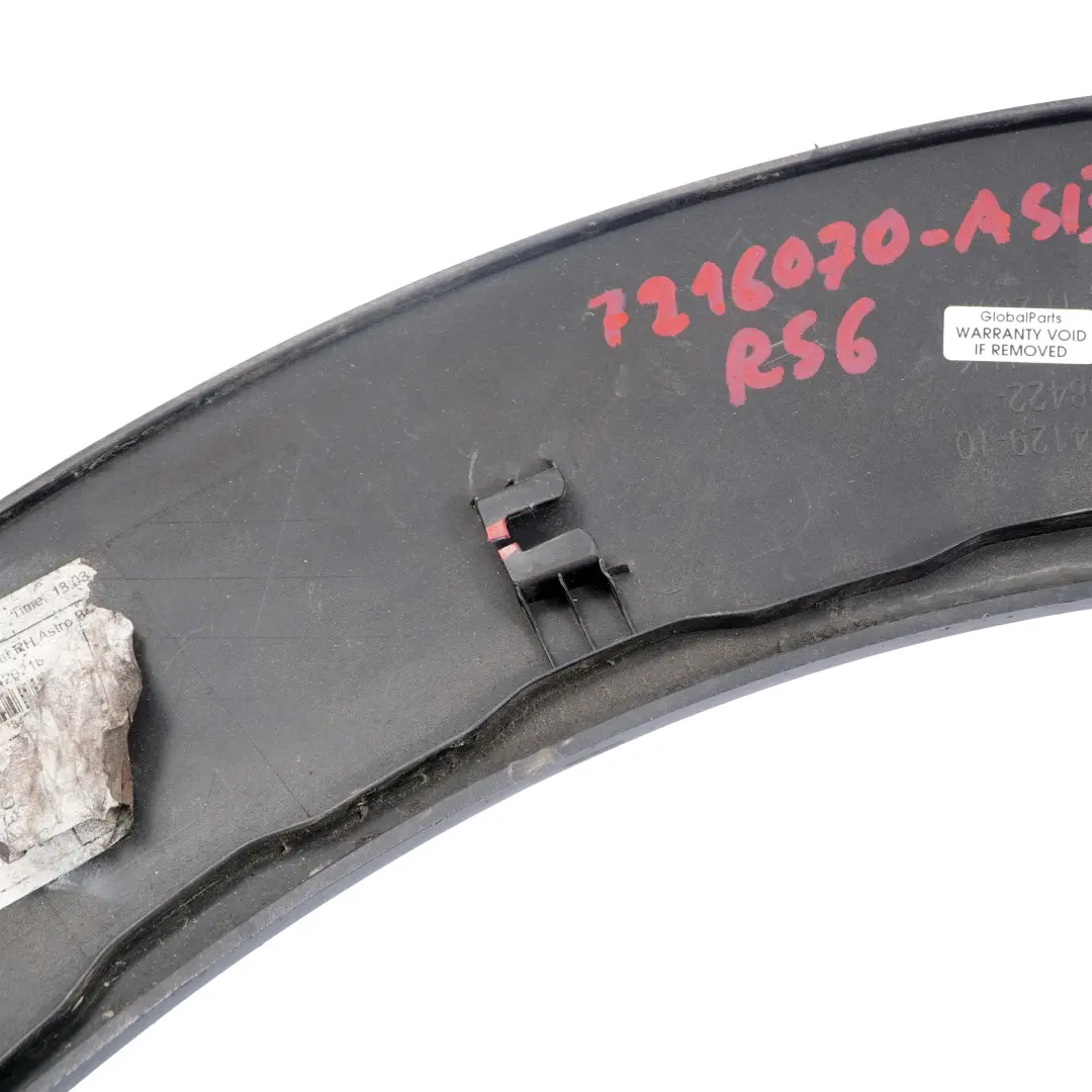 Mini R56 R57 LCI Aerokit Blende Radlauf Hinten Rechts Astro Black Schwarz A25 - SKU 7216070-ASB - Teilenummer 7216070