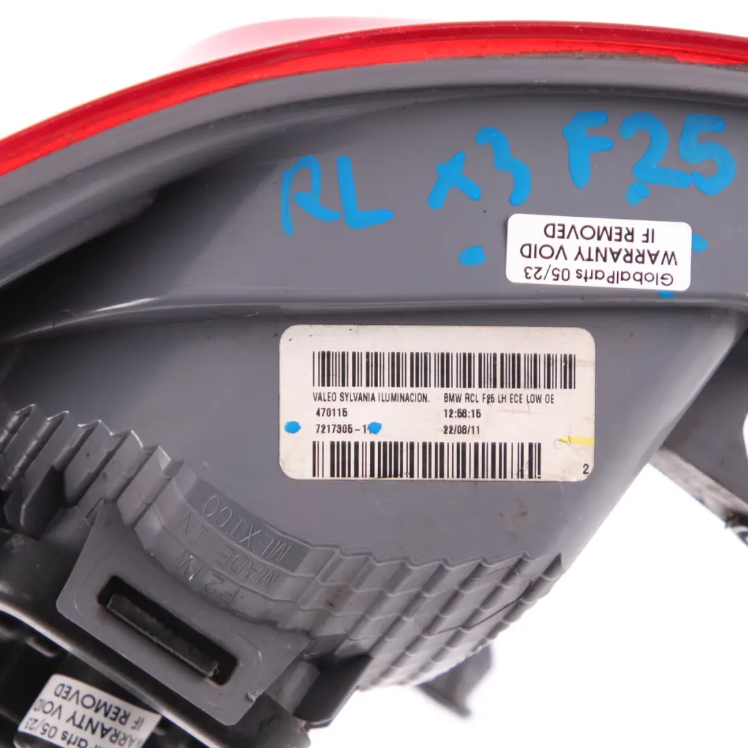 Embellecedor Luz Trasera Panel Lateral Izquierdo para BMW X3 F25 con número de pieza 7217305 BMW X3 F25 Embellecedor Luz Trasera Panel Lateral Izquierdo - SKU 7217305 - Número de pieza 7217305