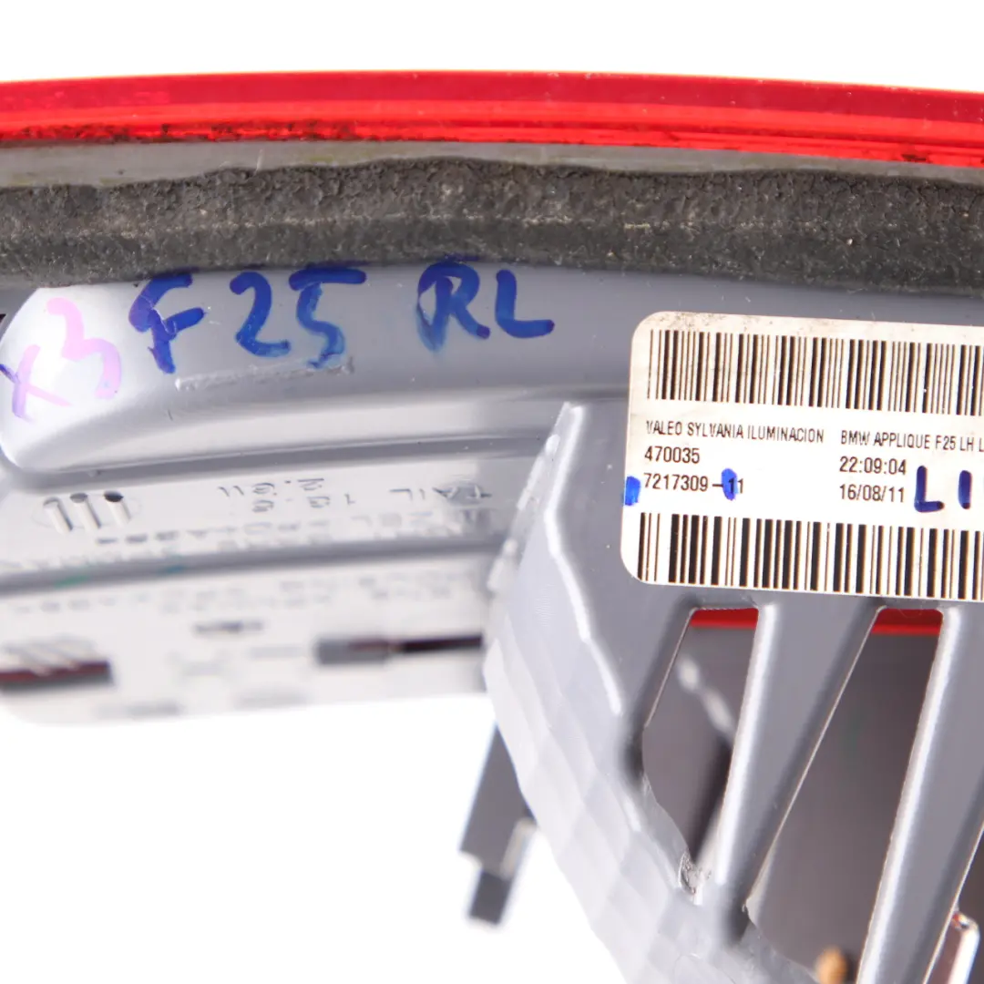 Embellecedor Tapa Maletero Luz Trasera Izquierda para BMW X3 F25 con número de pieza 7217309 BMW X3 F25 Embellecedor Tapa Maletero Luz Trasera Izquierda - SKU 7217309 - Número de pieza 7217309