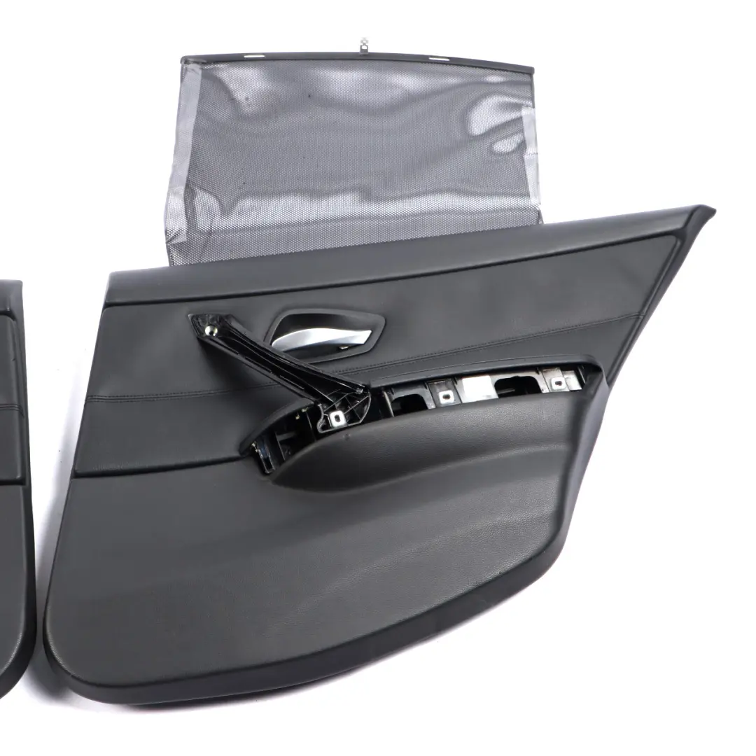 BMW E90 Door Card Rear Left Right Roller Blinds Lining Trim Set Black Leather - SKU 7217587-1 - Part number 7217587