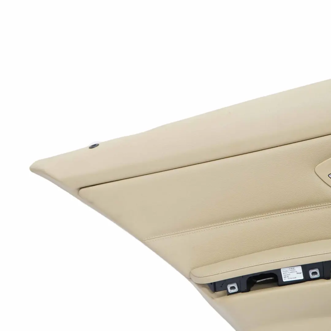 Door Card Rear Left Panel N/S Covering Trim Leather Dakota Beige to BMW E91 with Part number 7217599 BMW E91 Door Card Rear Left Panel N/S Covering Trim Leather Dakota Beige - SKU 7217599 - Part number 7217599