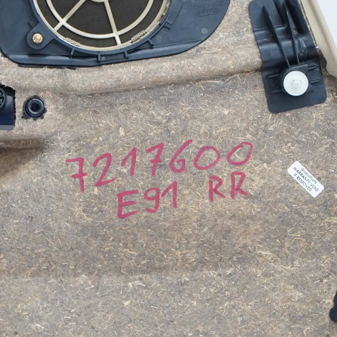 Tür Karte hinten Rechts Panel Abdeckung Trim Leder Dakota Beige für BMW E91 mit Teilenummer 7217600 BMW E91 Tür Karte hinten Rechts Panel Abdeckung Trim Leder Dakota Beige - SKU 7217600 - Teilenummer 7217600