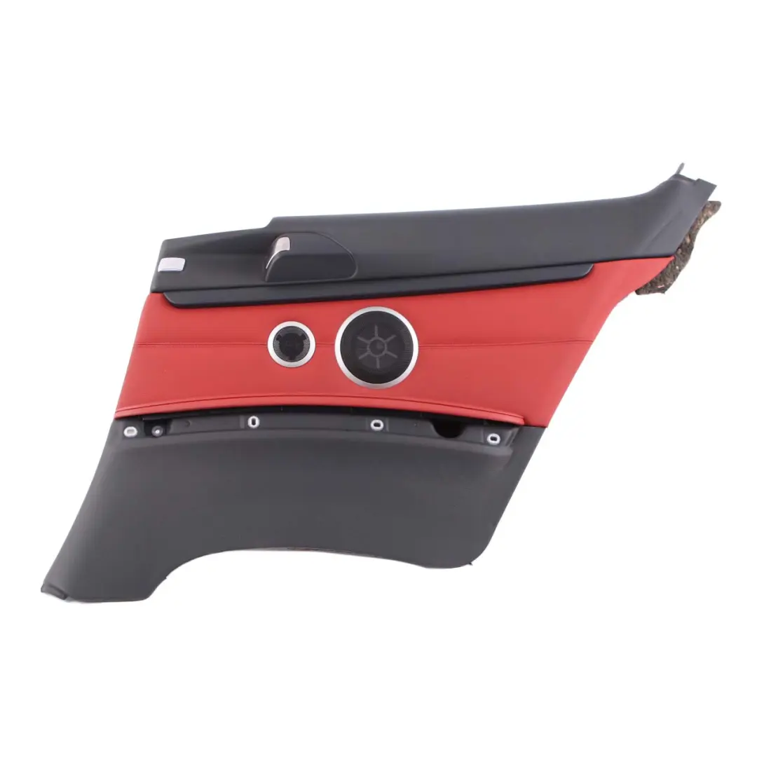 Lateral Trim Panel Rear Right O/S Cover Lining HiFi Red Leather to BMW E92 with Part number 7218826 BMW E92 Lateral Trim Panel Rear Right O/S Cover Lining HiFi Red Leather - SKU 7218826-1 - Part number 7218826