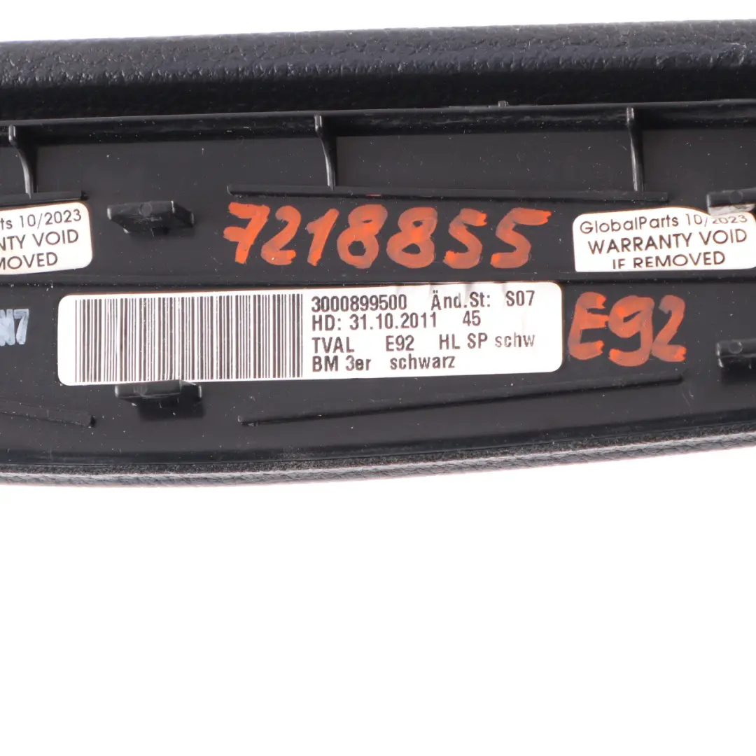 Rear Armrest BMW E92 E93 Quarter Door Card Left N/S Panel Leather Dakota Black - SKU 7218855 - Part number 7218855