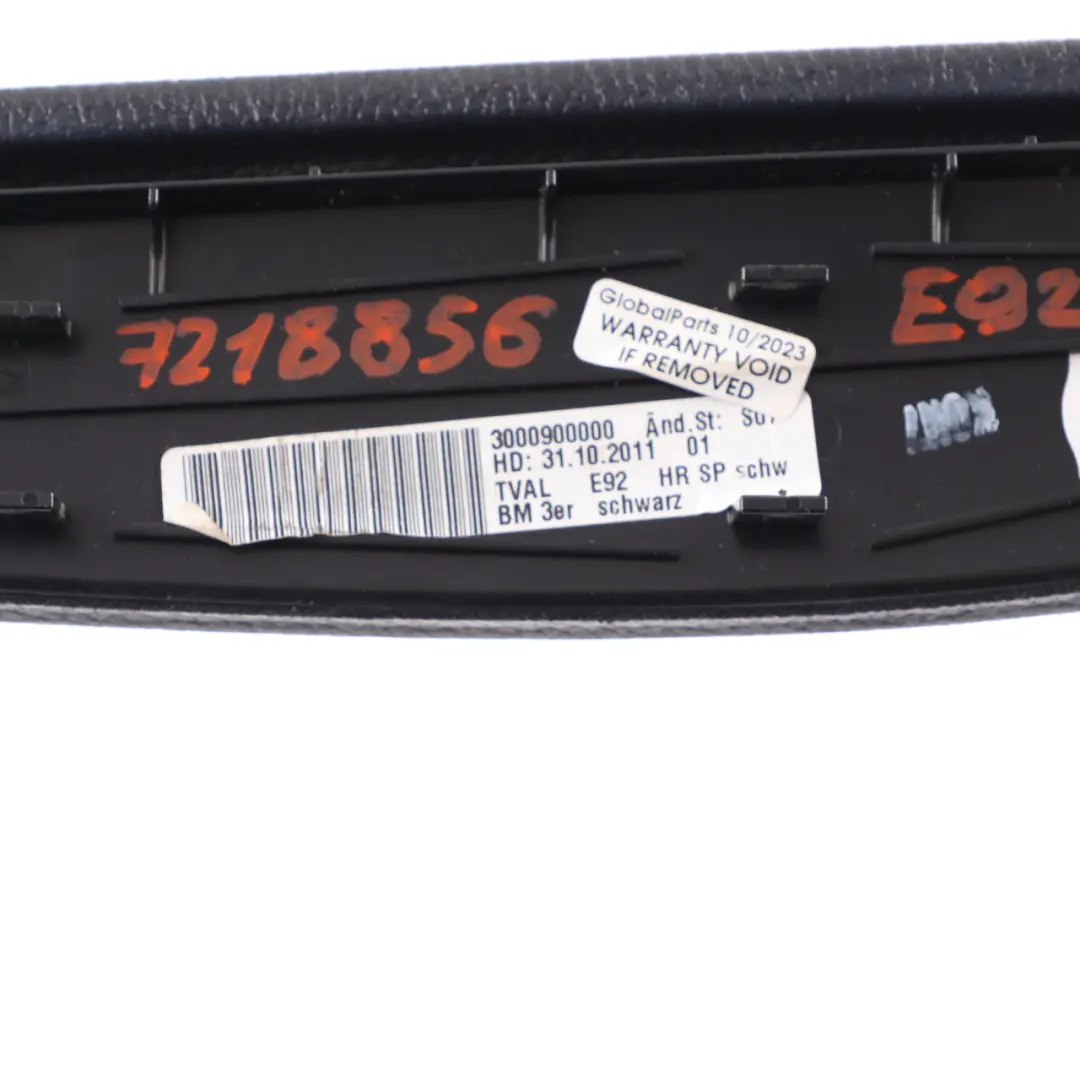  Apoyabrazos trasero BMW E92 E93 puerta derecha Panel cuero Dakota Negro - SKU 7218856 - Número de pieza 7218856