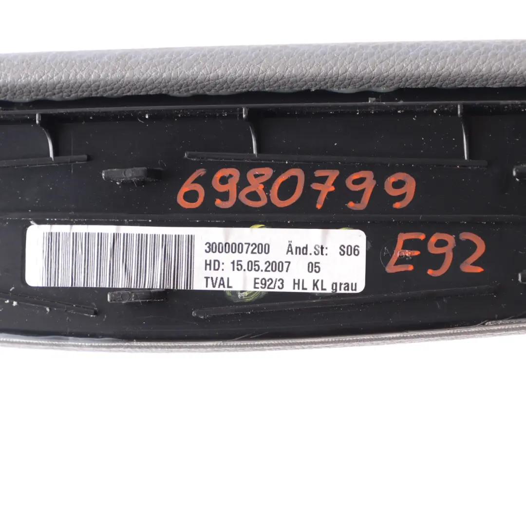 BMW E92 E93 Bracciolo Posteriore Pannello Porta Sinistro Pelle Dakota Grigio - SKU 7218857 - Numero di parte 7218857