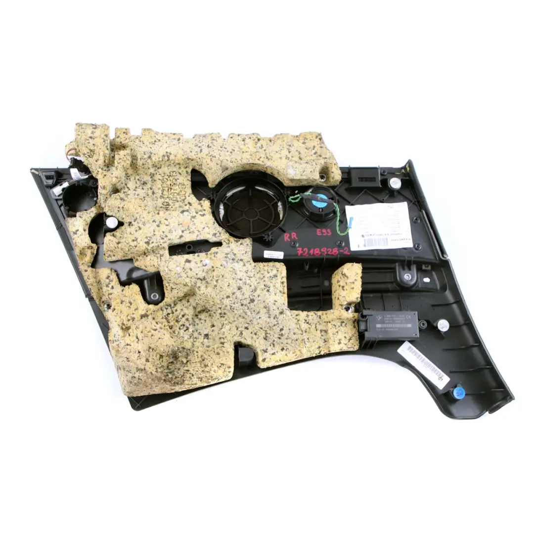 BMW E93 2 Cabrio Trasero Derecho Lateral Panel Revestimiento Cuero Negro - SKU 7218928-2 - Número de pieza 7218928