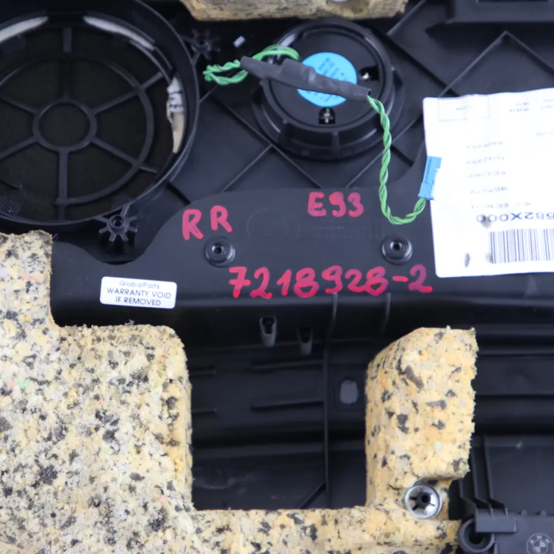 BMW E93 2 Cabrio Trasero Derecho Lateral Panel Revestimiento Cuero Negro - SKU 7218928-2 - Número de pieza 7218928