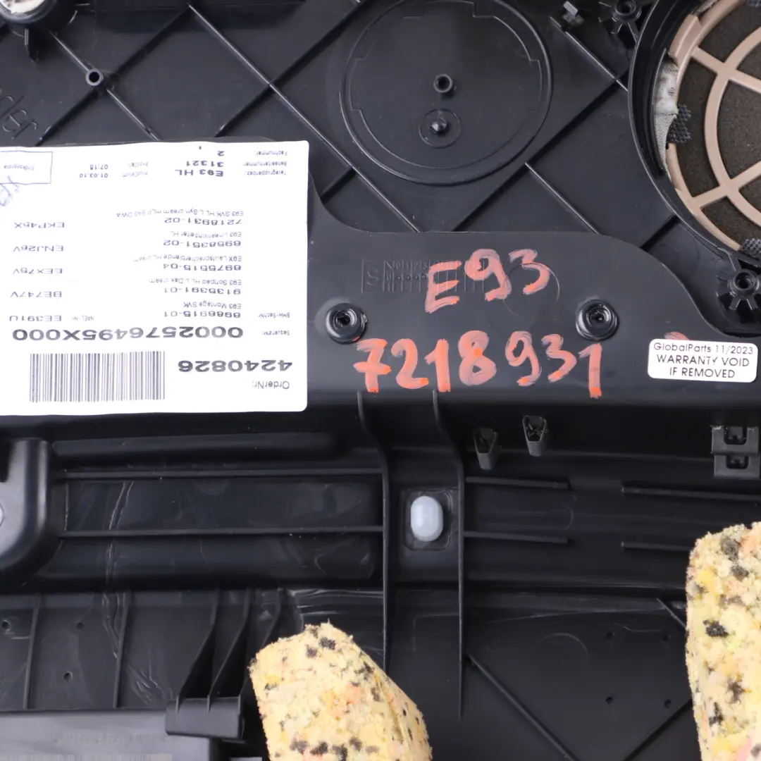 Lateral Trim Panel BMW E93 Cabrio Rear Left N/S Card Lining Leather Cream Beige to with Part number 7218931 Lateral Trim Panel BMW E93 Cabrio Rear Left N/S Card Lining Leather Cream Beige - SKU 7218931 - Part number 7218931