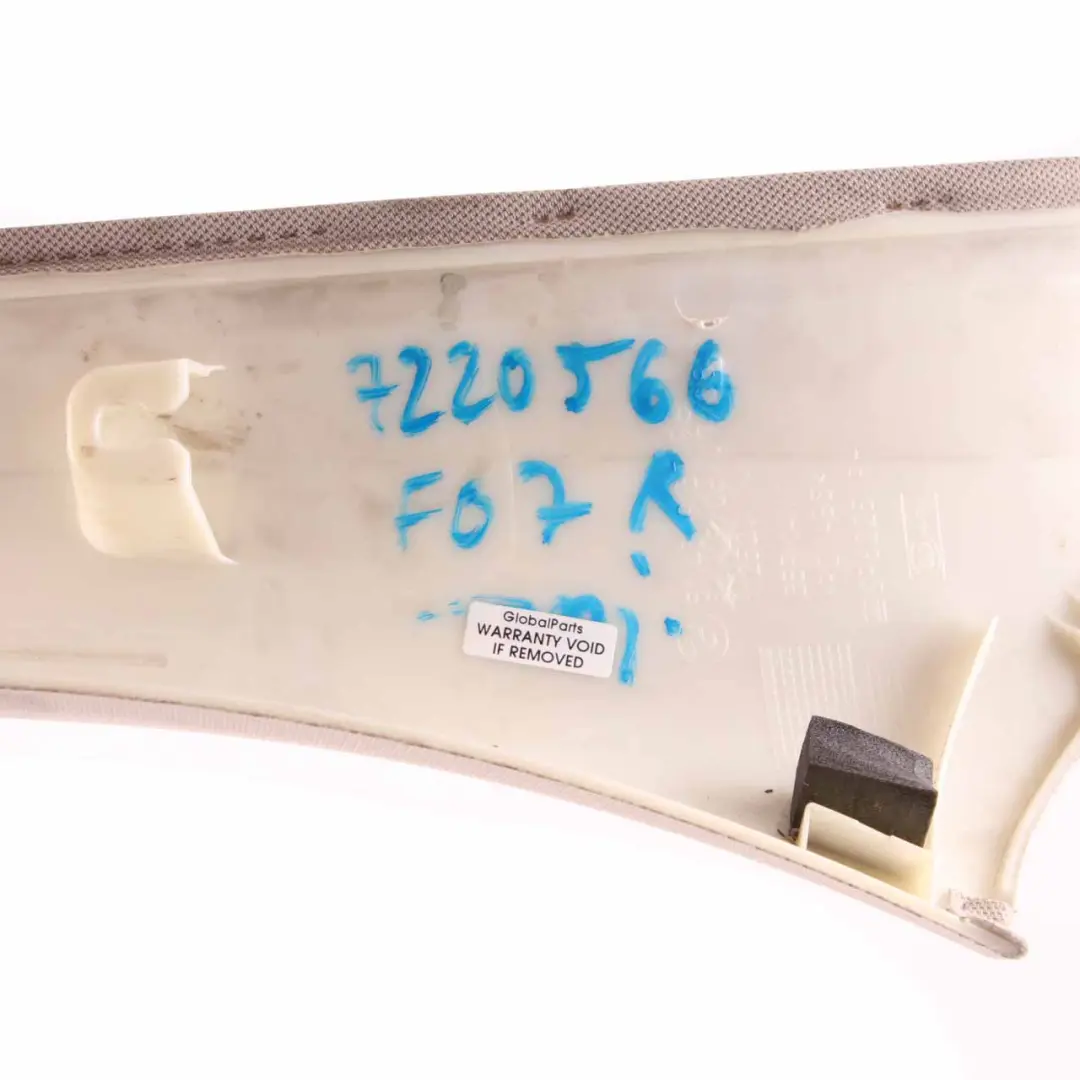 Column A Pillar Trim Panel Right O/S Oyster 9137196 to BMW F07 GT Cover with Part number 7220566 BMW F07 GT Cover Column A Pillar Trim Panel Right O/S Oyster 9137196 - SKU 7220566 - Part number 7220566