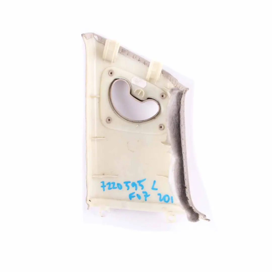 Pillar Cover Column Top Trim Rear Left N/S Covering Oyster to BMW F07 C with Part number 7220595 BMW F07 C Pillar Cover Column Top Trim Rear Left N/S Covering Oyster - SKU 7220595 - Part number 7220595