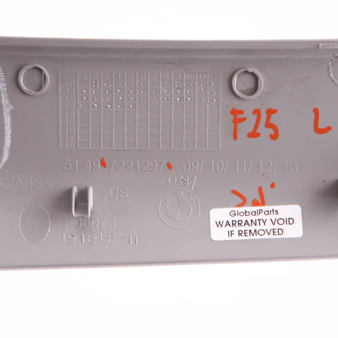 Couvercle de Coffre arrière gauche Couvercle de hayon Gris pour BMW X3 F25 à propos du numéro de pièce 7221297 BMW X3 F25 Couvercle de Coffre arrière gauche Couvercle de hayon Gris - SKU 7221297 - Numéro de pièce 7221297