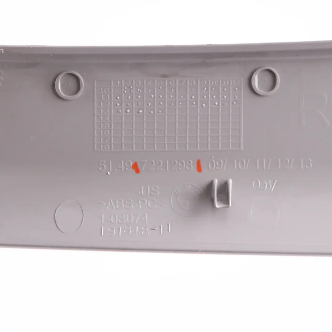 BMW X3 F25 Trunk Lid Panel Trim Rear Right O/S Tailgate Cover Grey - SKU 7221298 - Part number 7221298