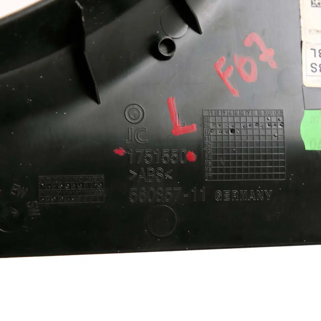 Trim BMW F07 B Pillar Panel Bottom Left Gran Turismo Ivory White 1751550 to Cover with Part number 7221693 Cover Trim BMW F07 B Pillar Panel Bottom Left Gran Turismo Ivory White 1751550 - SKU 7221693 - Part number 7221693