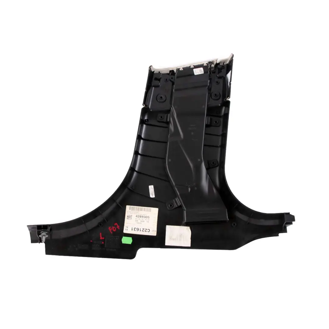 Trim BMW F07 B Pillar Panel Bottom Left Gran Turismo Ivory White 1751550 to Cover with Part number 7221693 Cover Trim BMW F07 B Pillar Panel Bottom Left Gran Turismo Ivory White 1751550 - SKU 7221693 - Part number 7221693