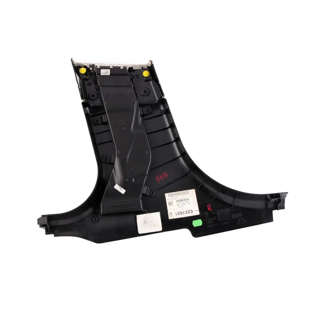 Trim BMW F07 B Pillar Panel Bottom Right Gran Turismo Ivory White 1751551 to Cover with Part number 7221694 Cover Trim BMW F07 B Pillar Panel Bottom Right Gran Turismo Ivory White 1751551 - SKU 7221694 - Part number 7221694