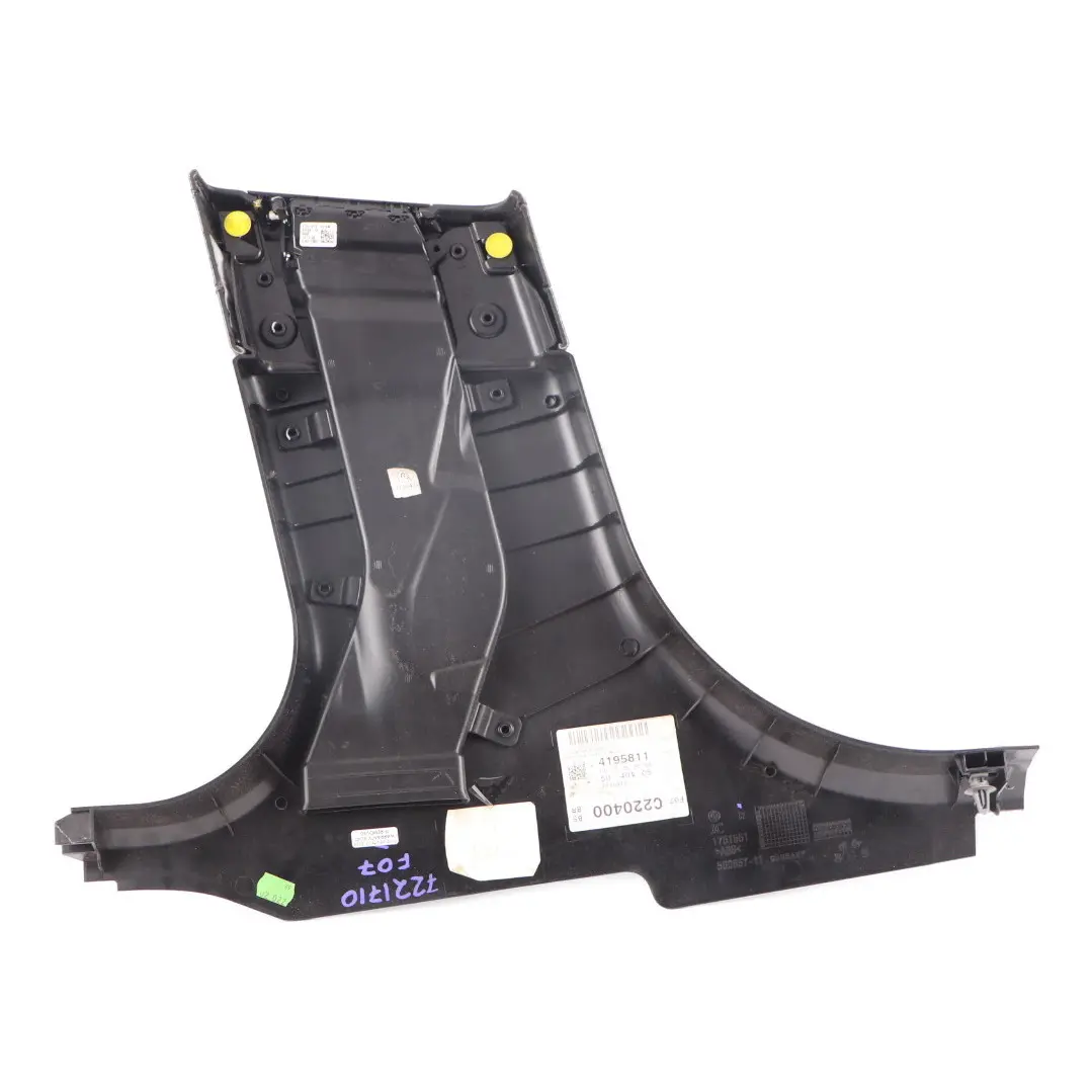 Panel BMW F07 Trim B-pillar Cover Bottom Right O/S Leather Dakota Black to with Part number 7221710 Panel BMW F07 Trim B-pillar Cover Bottom Right O/S Leather Dakota Black - SKU 7221710 - Part number 7221710